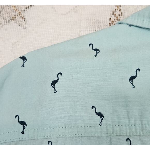 Plugg Mens Light Blue Medium Flamingo All Over Coastal Nautical Preppy Travel - Picture 5 of 11